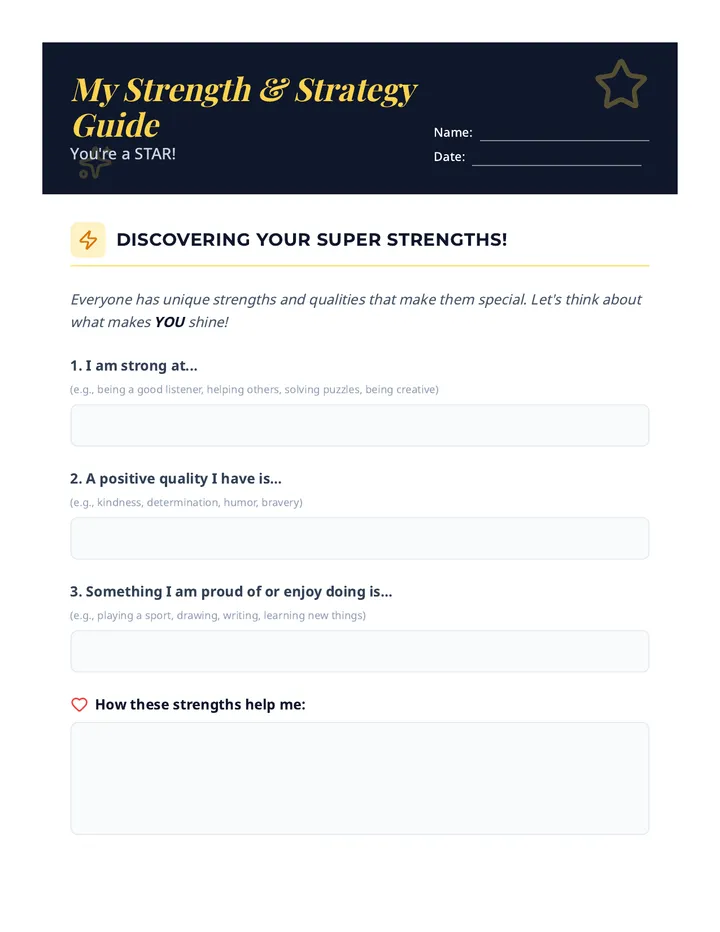 Strength Strategy Worksheet