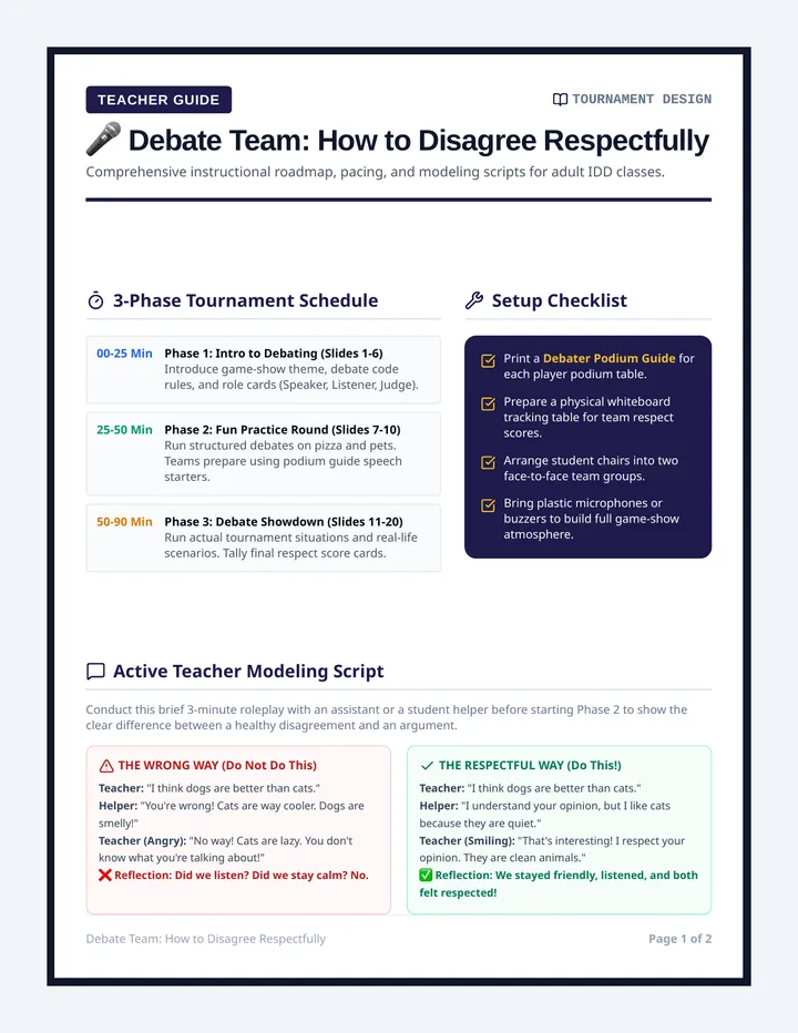 Debate Team Teacher Guide