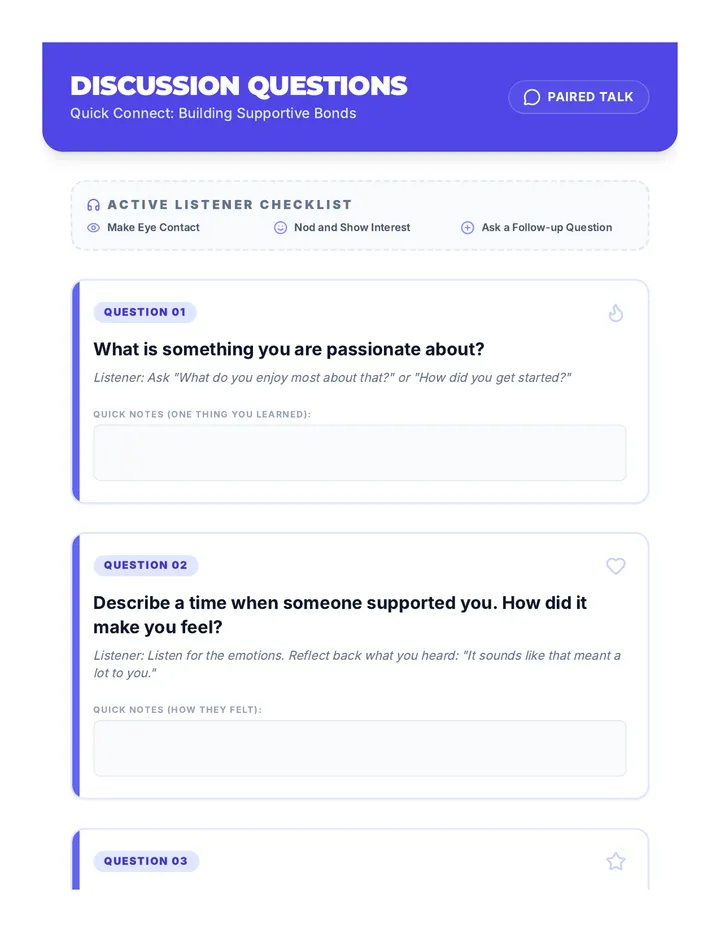 Discussion Questions Handout