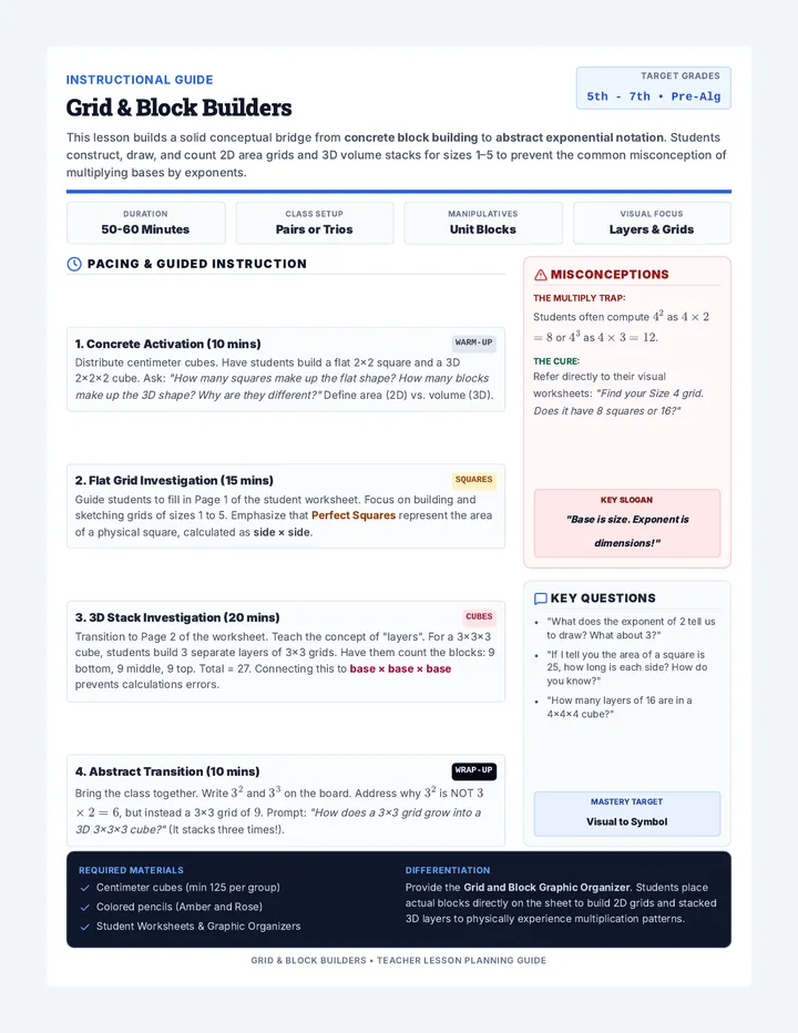 Grid and Block Builders Teacher Guide