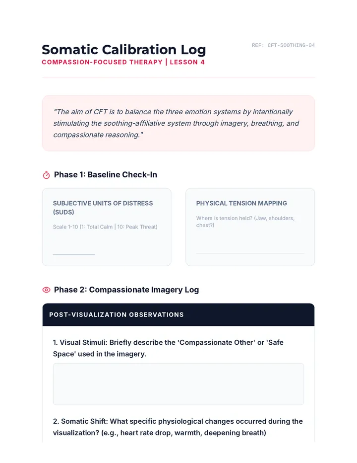 Soothing System Activity Worksheet