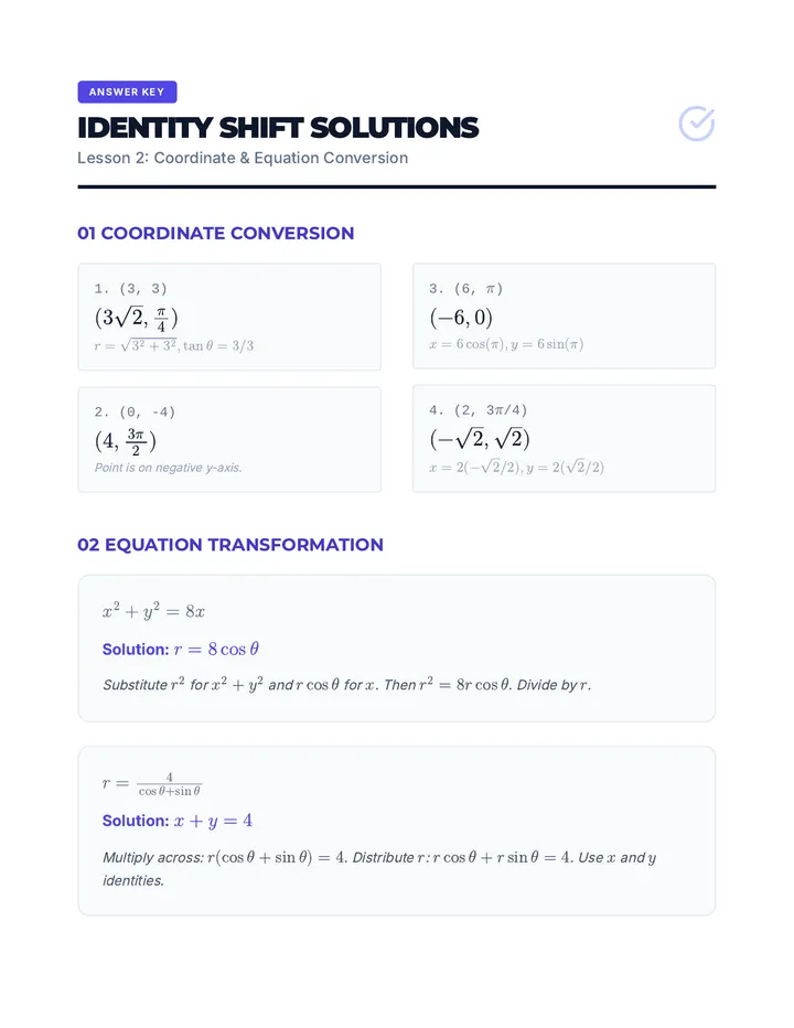 Identity Shift Answer Key