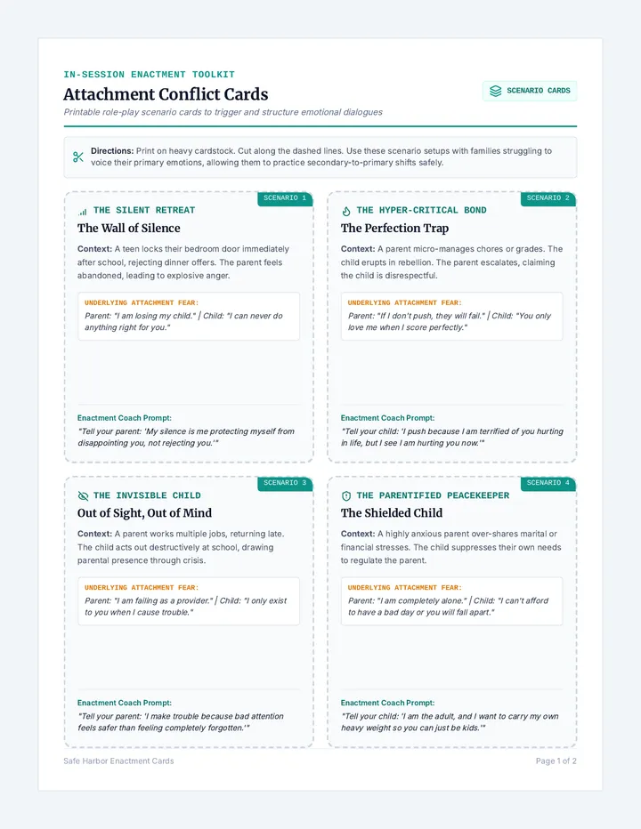 Safe Harbor Scenario Cards
