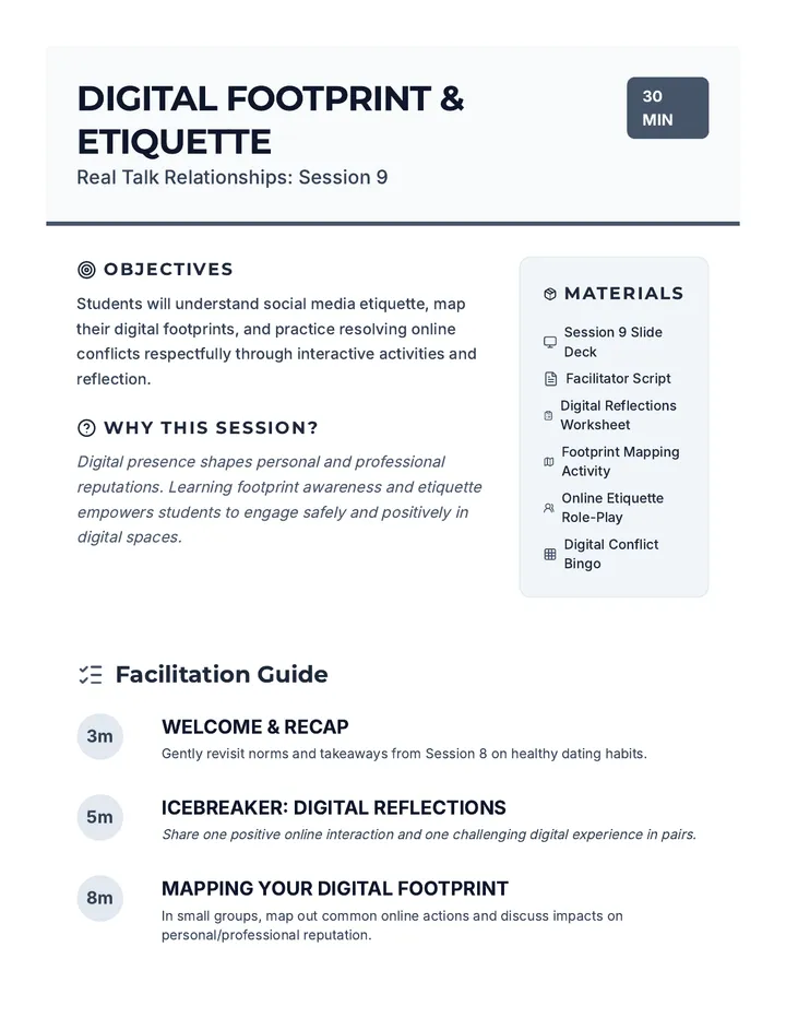Session 9 Lesson Plan