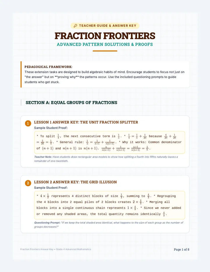 Fraction Frontiers Answer Key