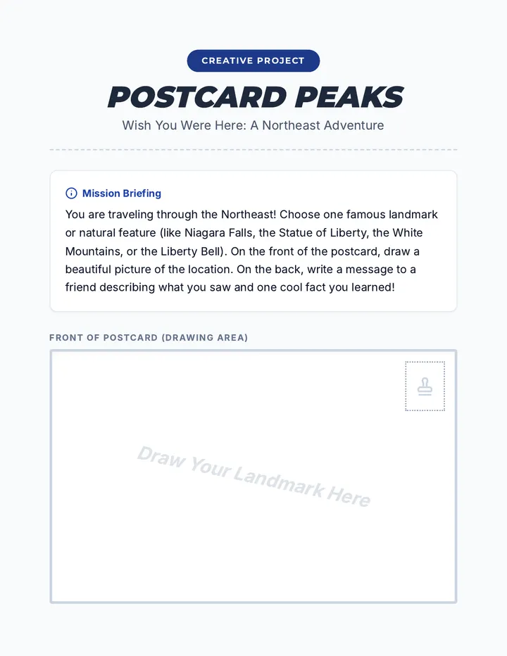 Postcard Peaks Activity