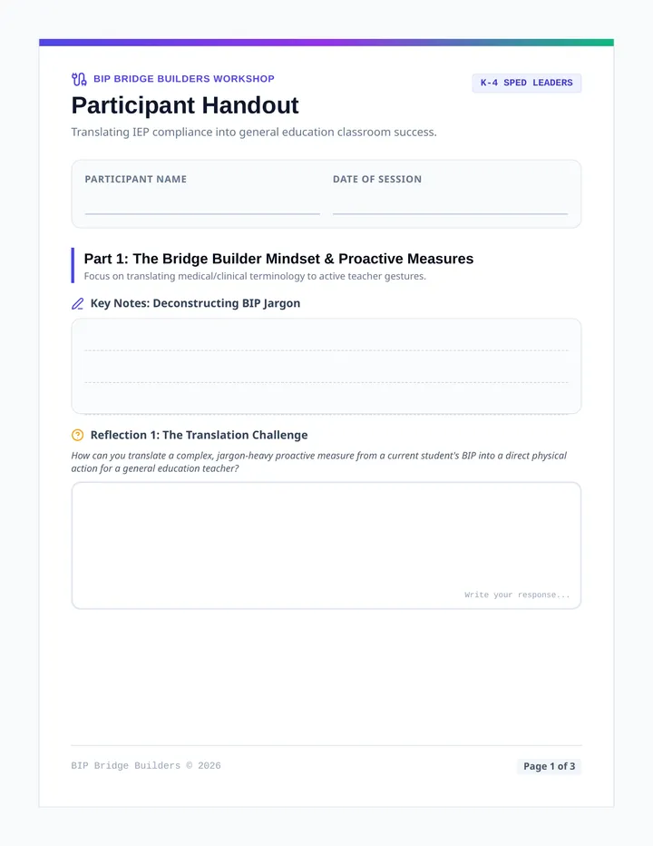BIP Bridge Builders Handout