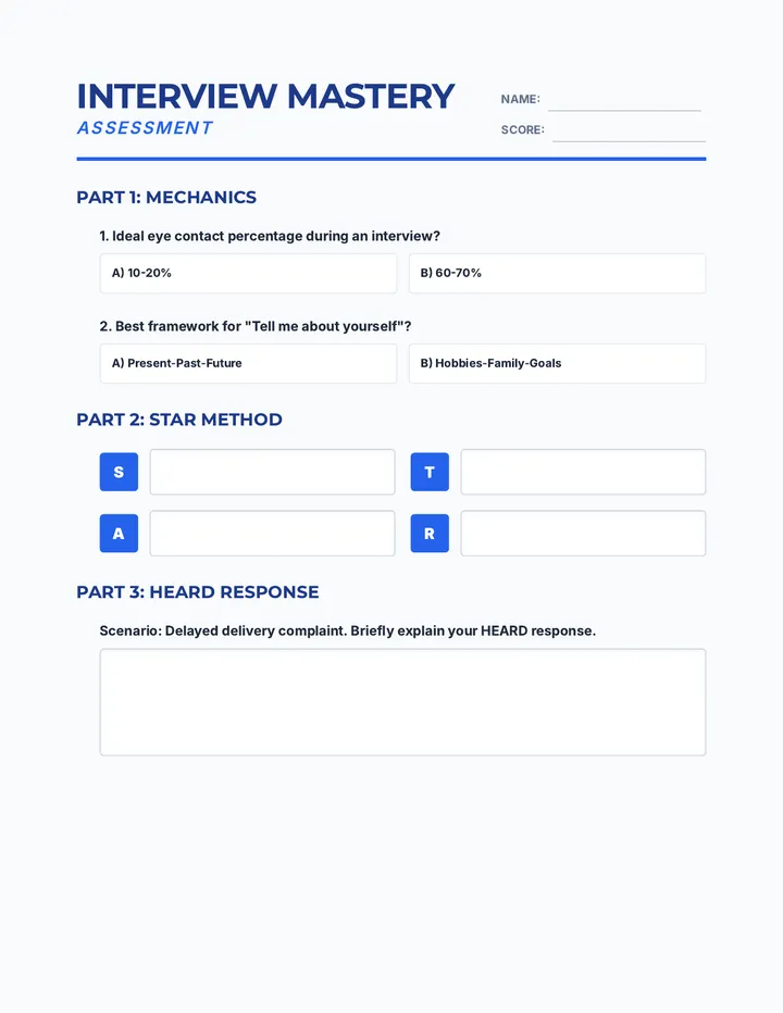 Interview Mastery Quiz
