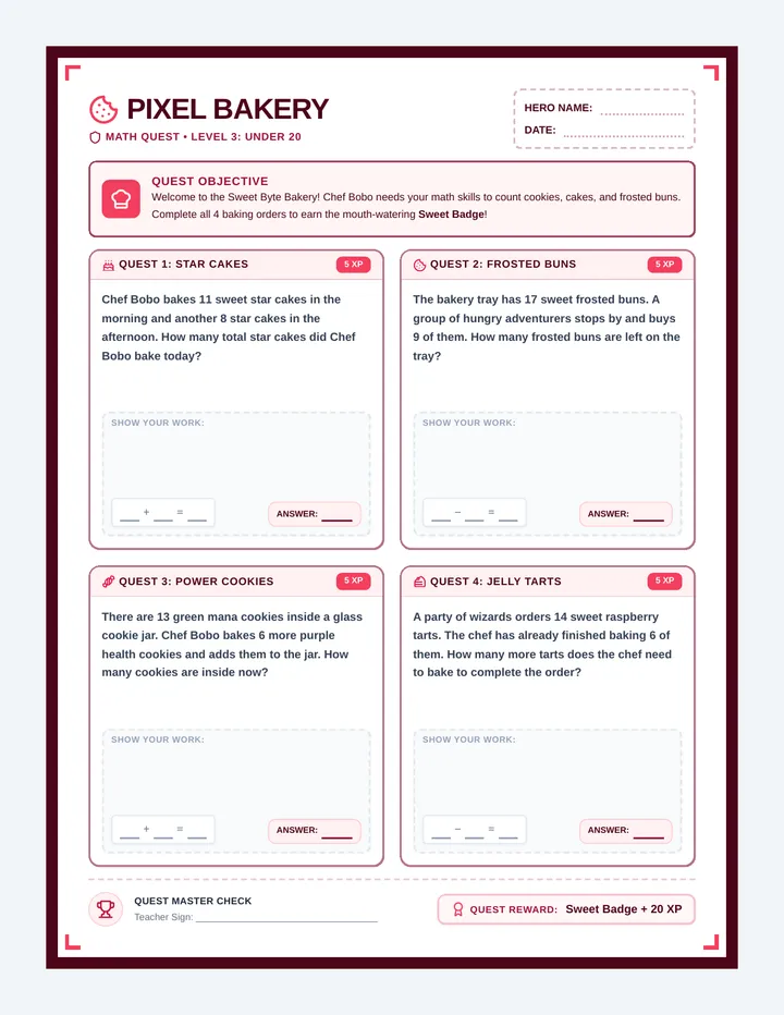 Pixel Bakery Worksheet