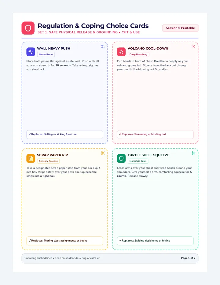 Regulation Coping Choice Cards