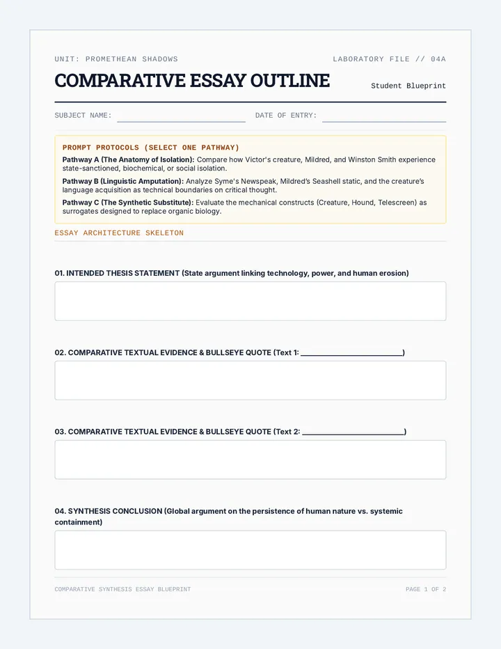 Comparative Essay Guide and Rubric