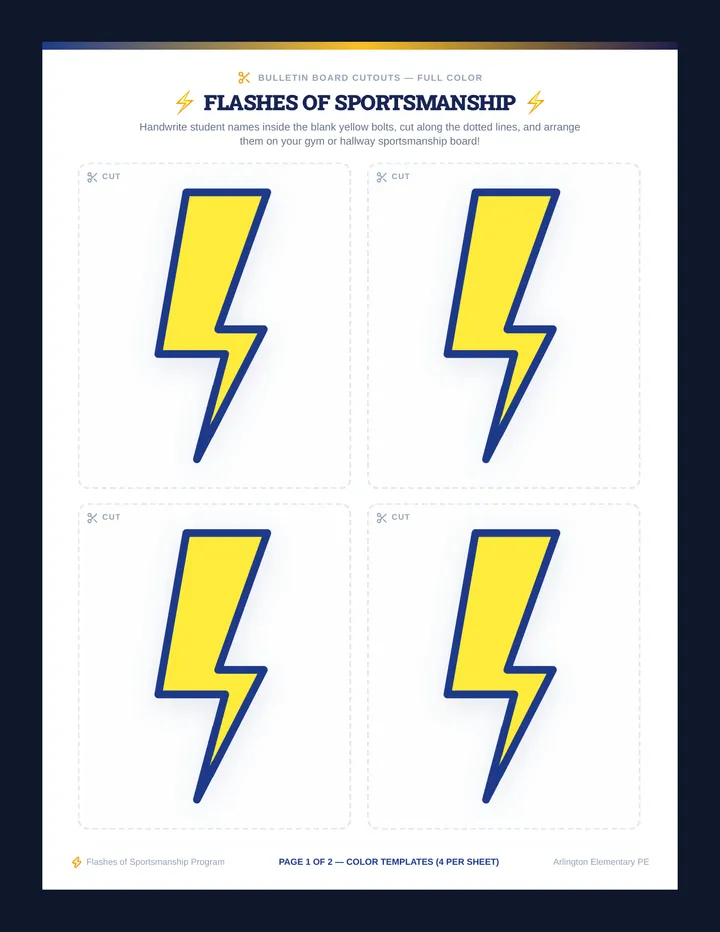 Sportsmanship Bulletin Board Template
