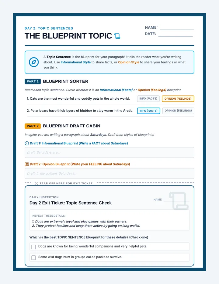 Blueprint Topic Worksheet