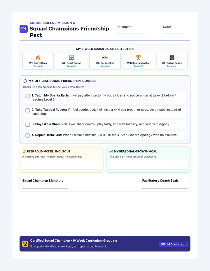 Squad Champions Contract Worksheet