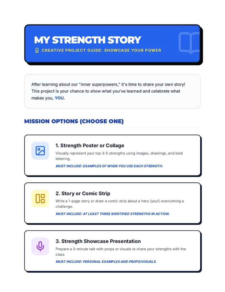 My Strength Story Project Guide