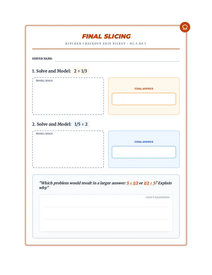 Final Slicing Exit Ticket