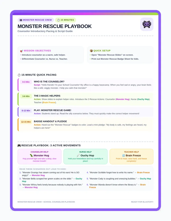 Monster Rescue Counselor Guide