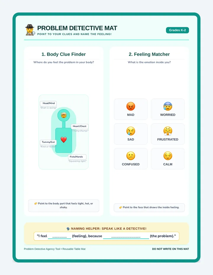 Problem Detective Emotion Mats