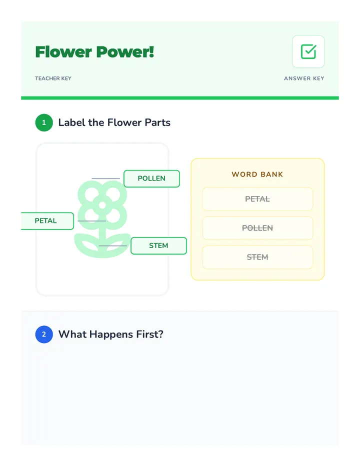 Flower Power Answer Key