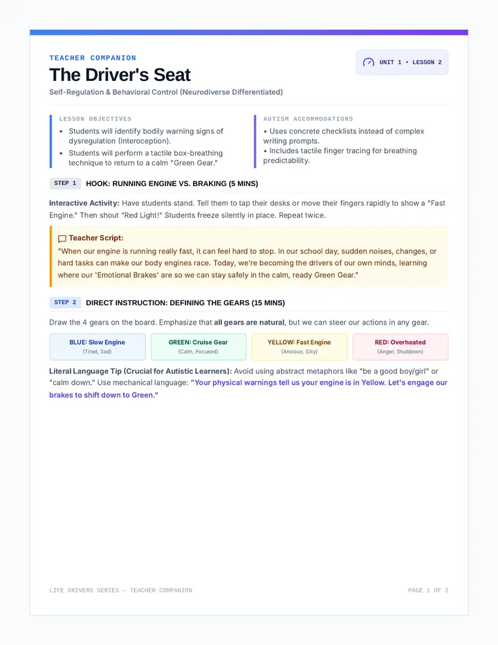 Drivers Seat Teacher Guide