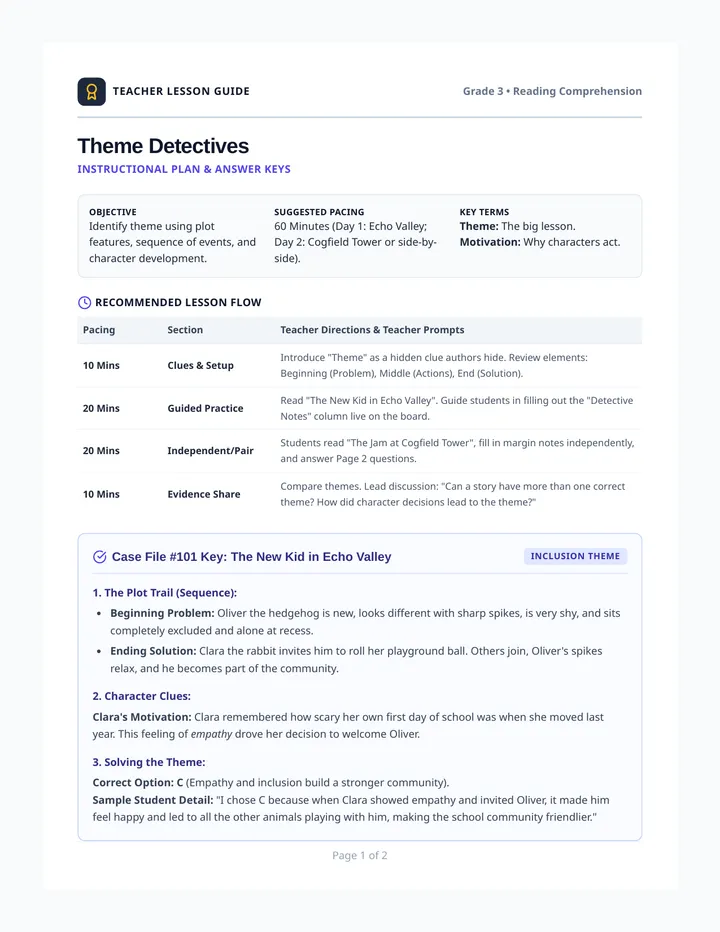 Theme Detectives Teacher Guide