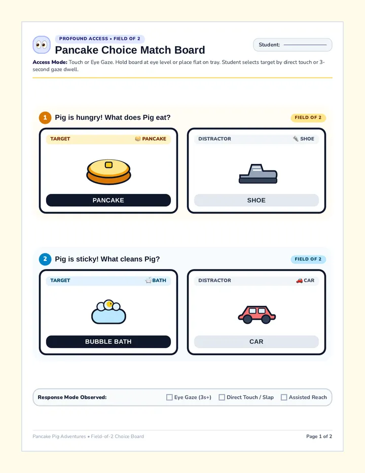 Pancake Choice Match Board
