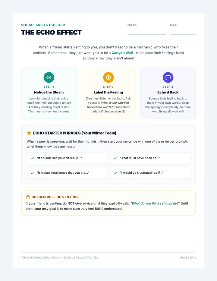 Echo Effect Student Cards