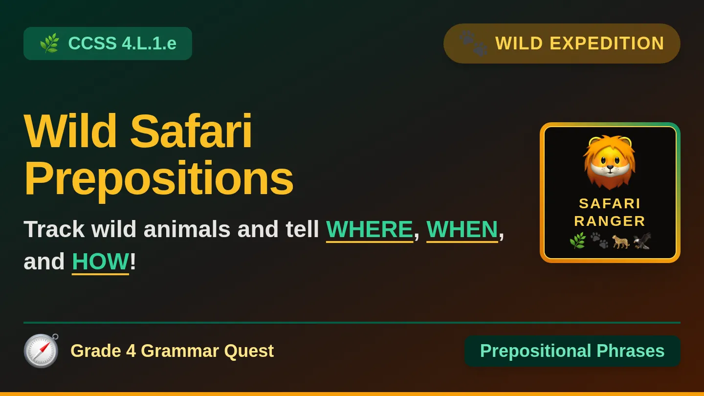 Wild Safari Preposition Slides