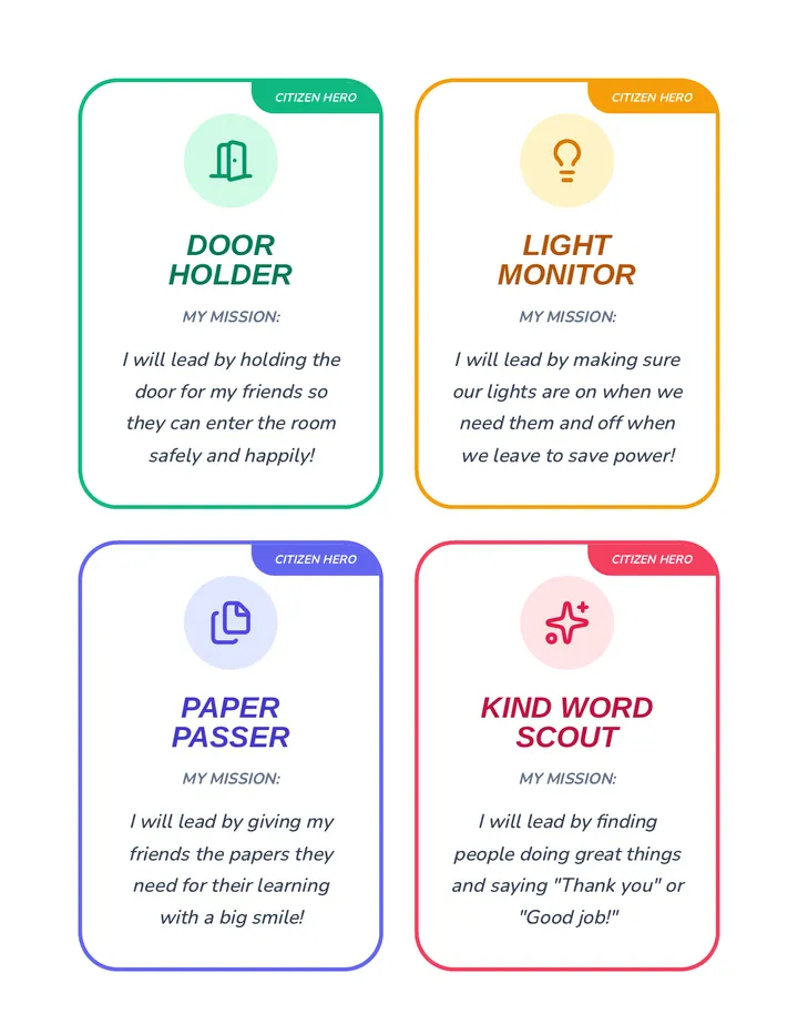 Service Leadership Task Cards