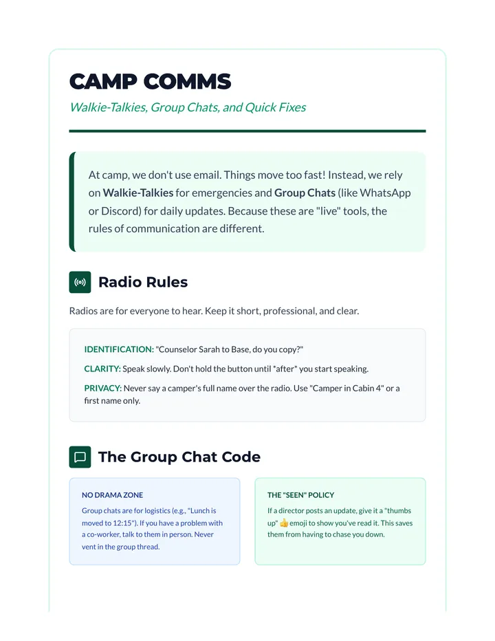 Camp Comms Reading