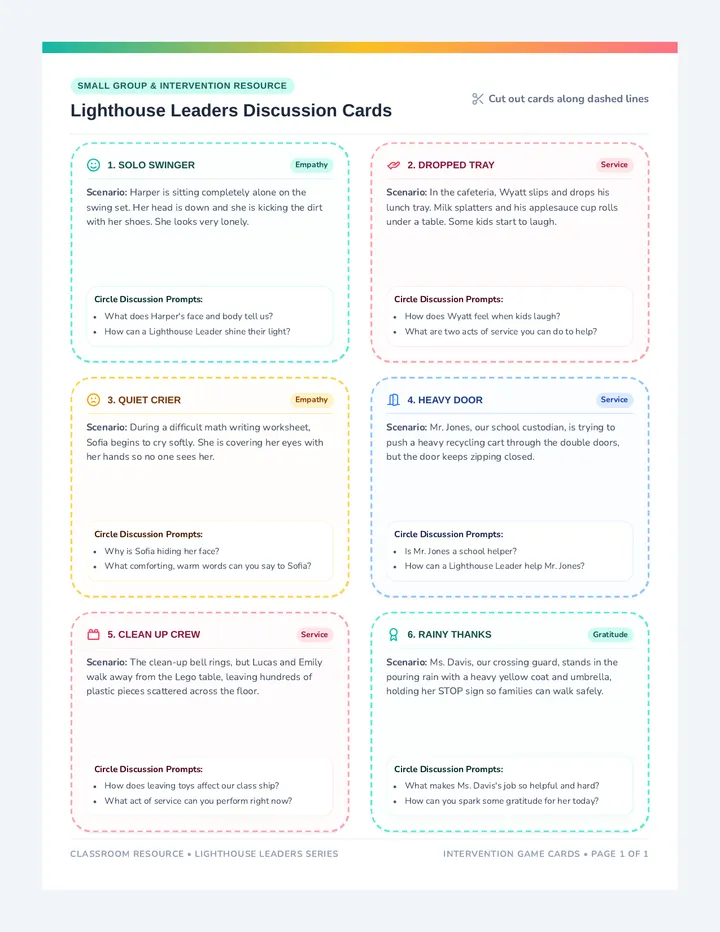 Lighthouse Leaders Activity Cards