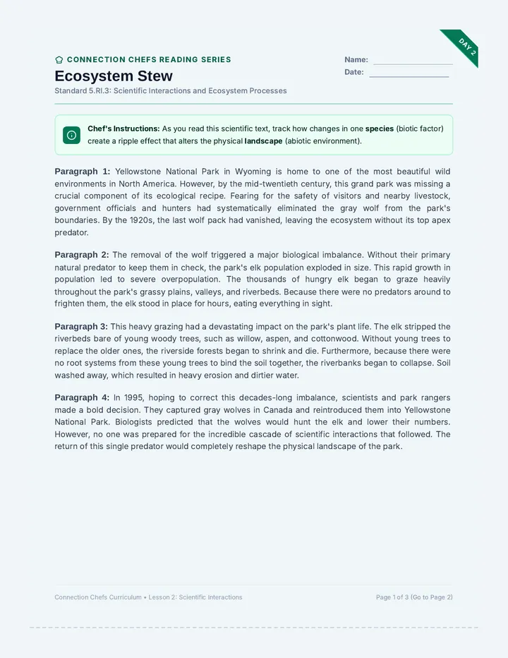 Science Mixers Worksheet