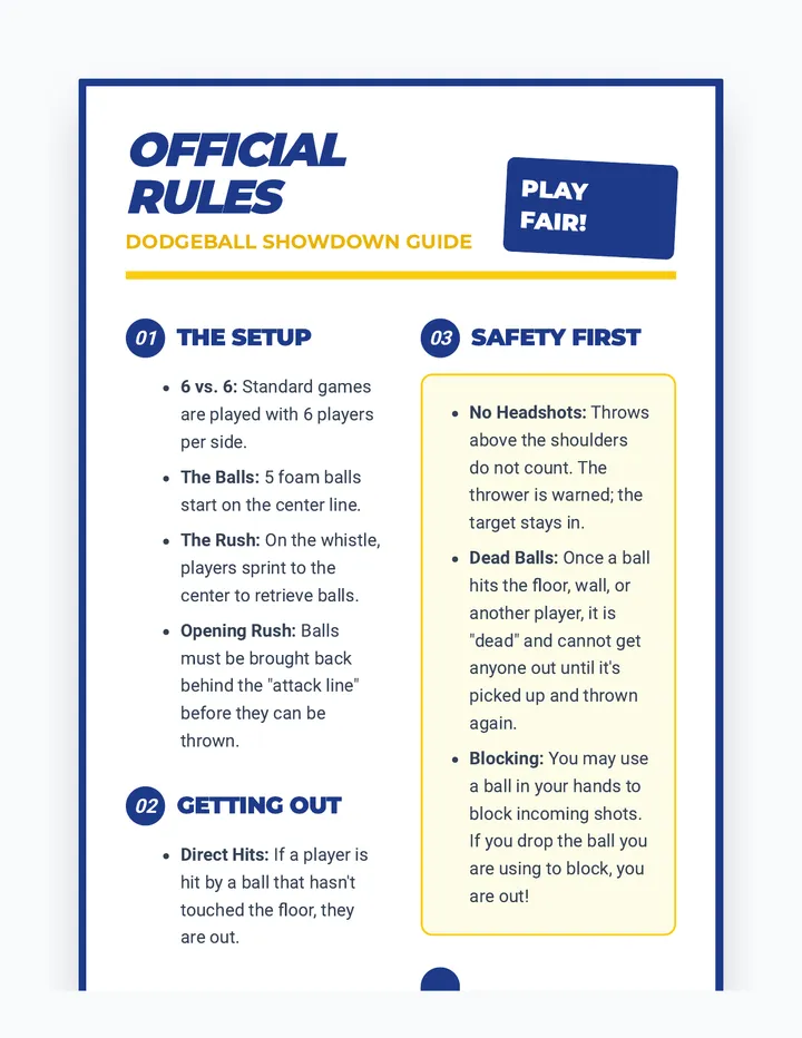 Game Rules Cheat Sheet