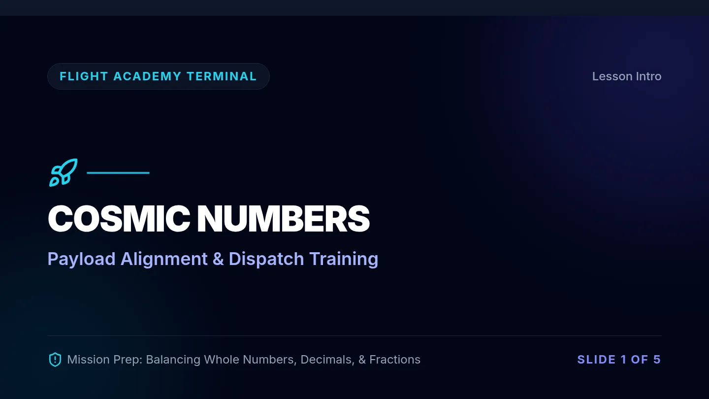 Cosmic Numbers Slides