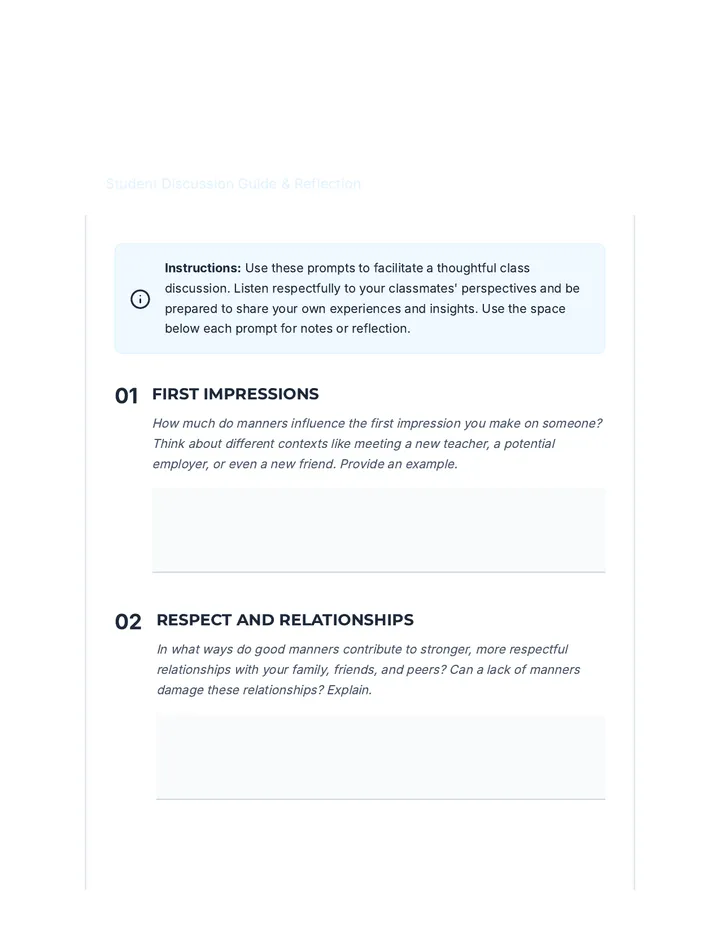 Manners Matter Discussion Guide