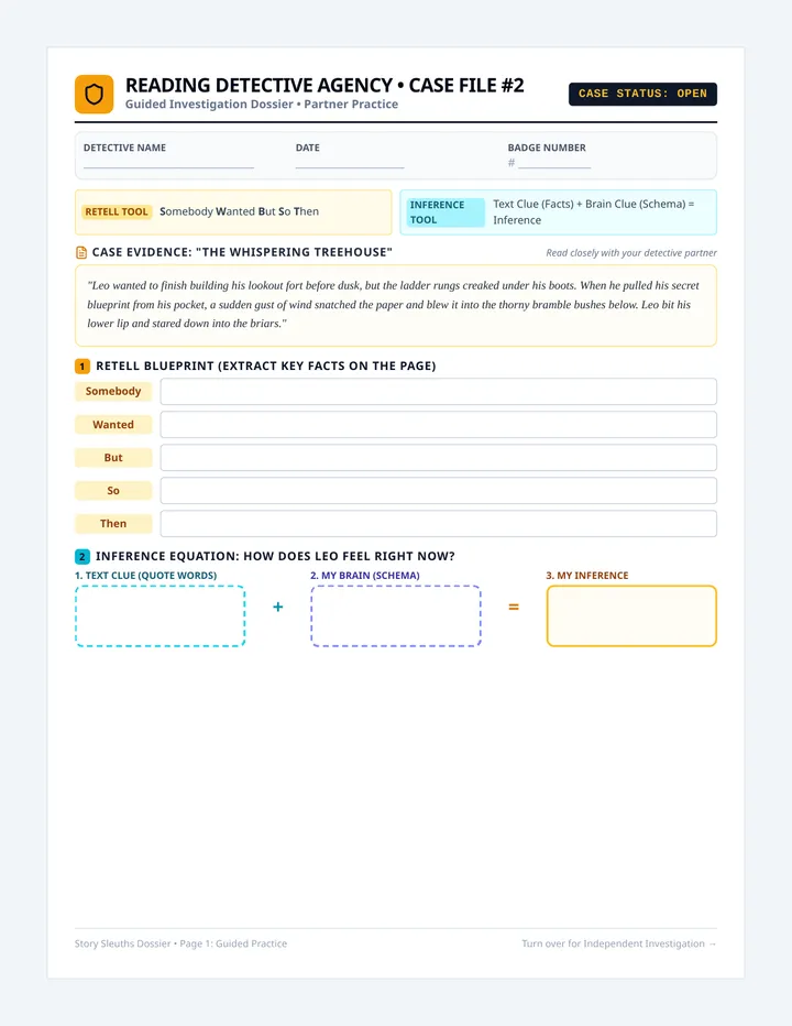 Story Sleuths Case File Worksheet
