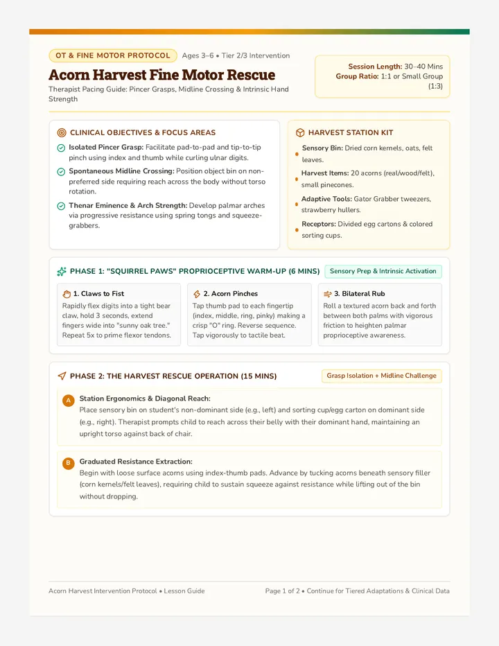 Acorn Harvest Rescue Lesson Plan