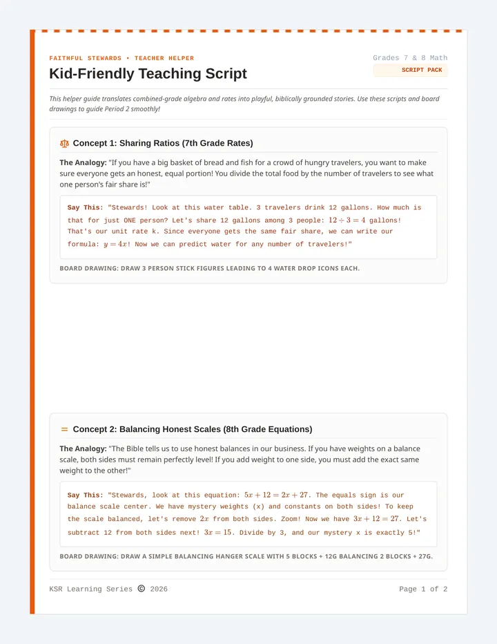 Faithful Stewards Teacher Helper Guide