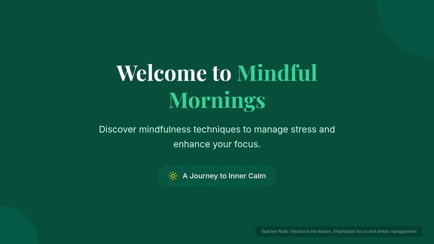 Mindful Mornings Slides Presentation