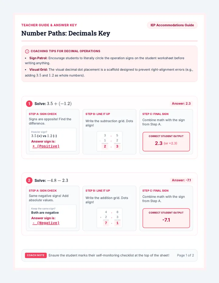 Number Paths Answer Key