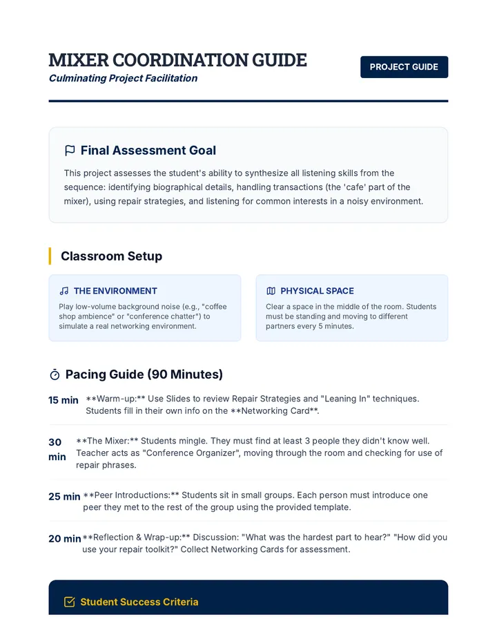 Mixer Coordination Guide