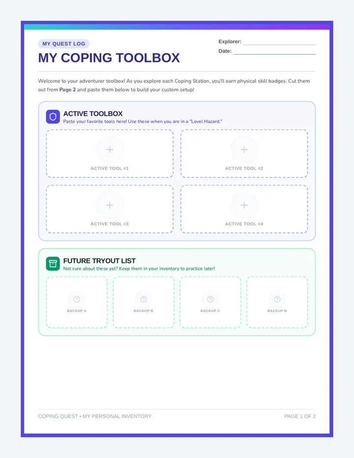 My Coping Toolbox Booklet