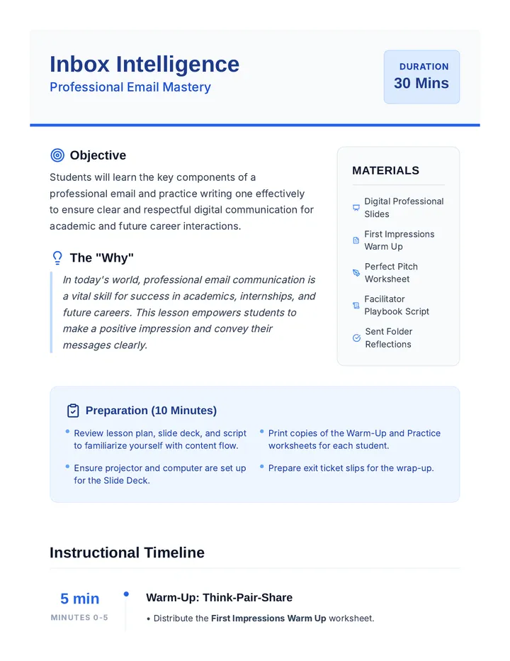 Inbox Intelligence Lesson Plan