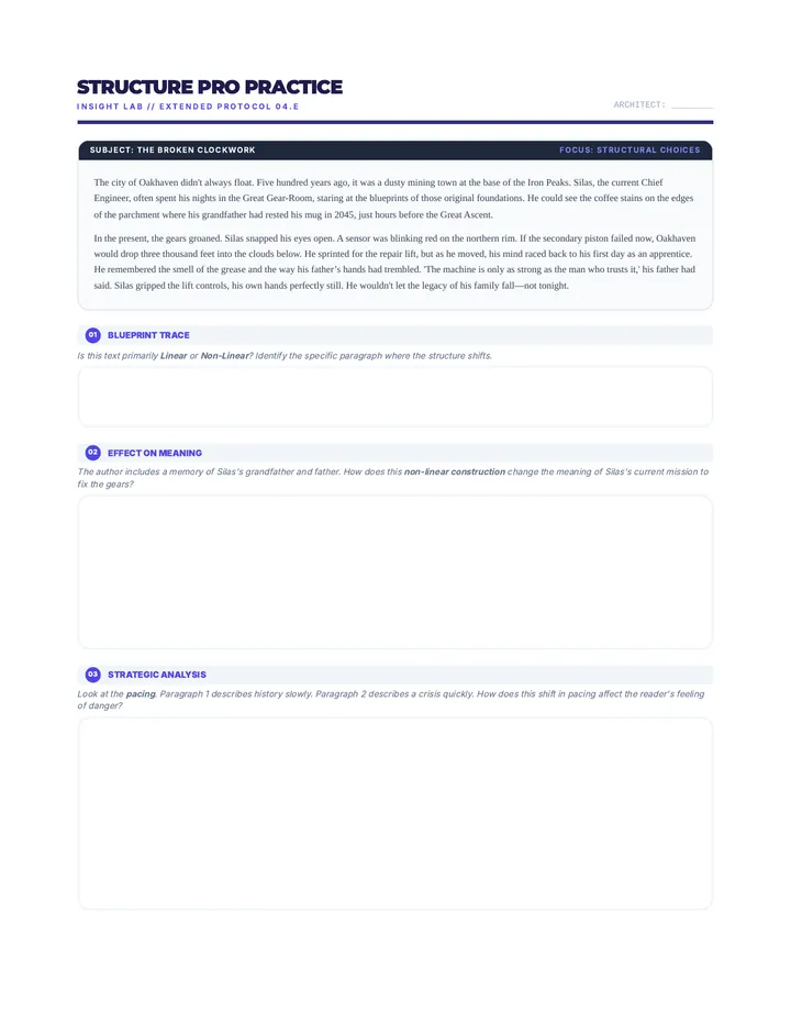 Structure Pro Practice Worksheet