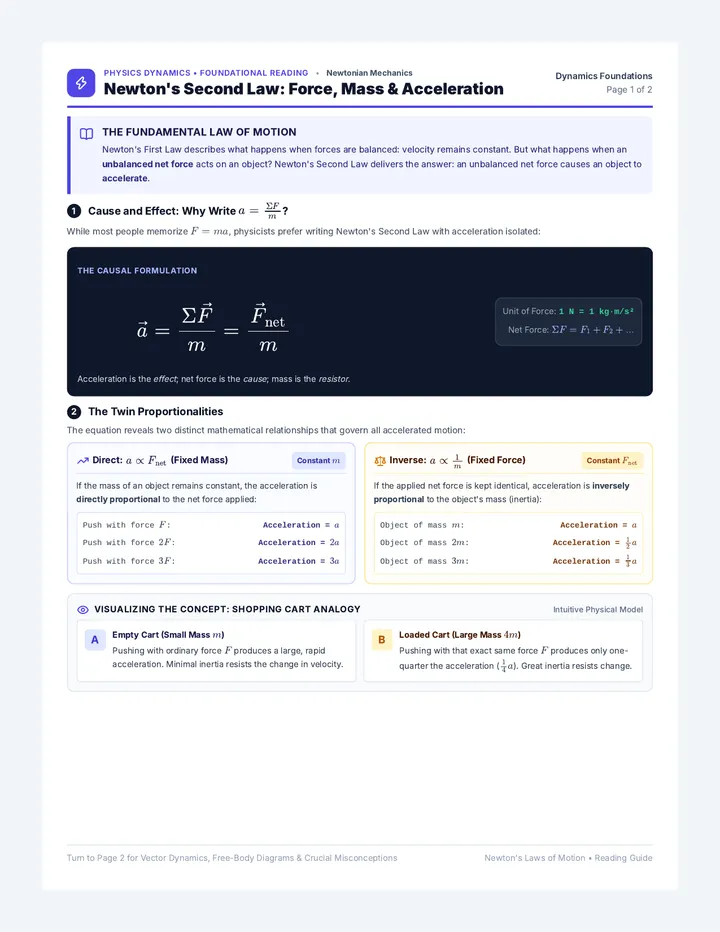 Newton Dynamics Reading Guide
