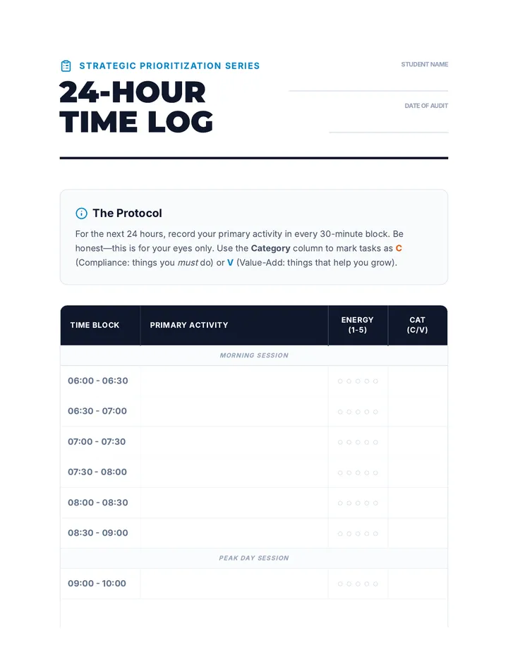 Time Audit Log Worksheet