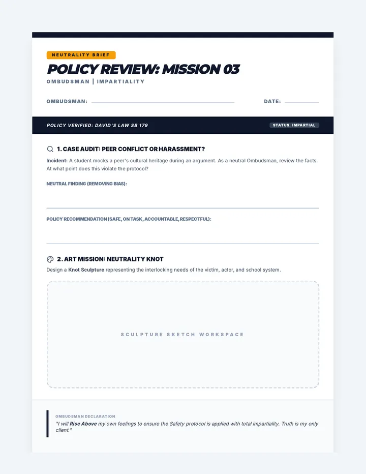Rising Above Ombudsman Activity Sheet