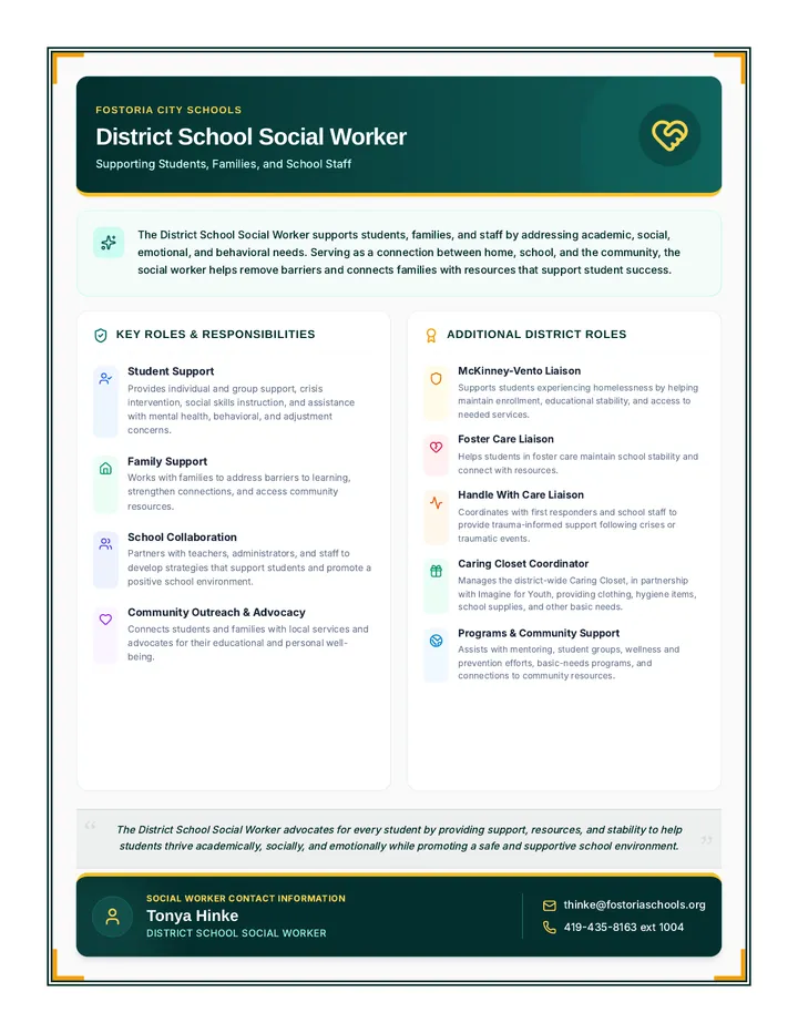 Social Worker Info Poster