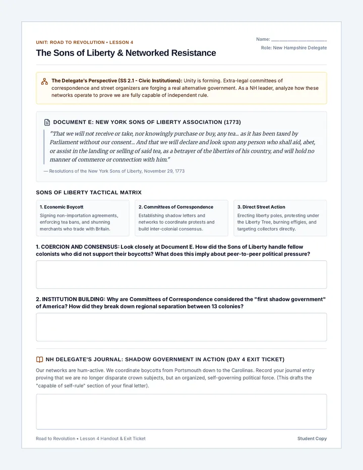 Patriot Mobilization Handout