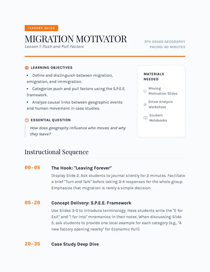 Migration Motivator Teacher Guide